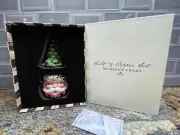 RETIRED MACKENZIE CHILDS SANTA & CHRISTMAS TREE TOP & PEPPER SET NEW IN GIFT BOX