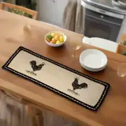 Country Primitive Sawyer Mill Rooster Braided Jute Stair Tread 27" Table Runner