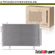 A/C Condenser with Receiver Drier & Bracket for Mazda 3 2014-2018 6 14-21 2.5L