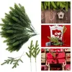 50Pcs 7 Forked Christmas Artificial Pine Needles Fake Craft Greenery