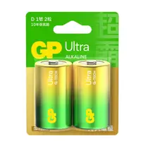 在飛比找蝦皮購物優惠-GP 超霸特強鹼 Ultra 1號電池 2入裝 卡裝 鹼性電