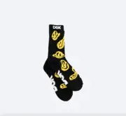 DGK - Crew Sock Drip Black / Yellow Pair OSFA