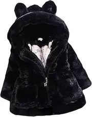[Gaorui] Baby-Girls' Warm Fur Fleece Rabbit Coat Cloak Hooded Thick Outwear Jacket Xmas