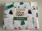 Peanuts Snoopy Charlie Brown Linus Skiing Holiday Christmas KING SIZE Sheet Set