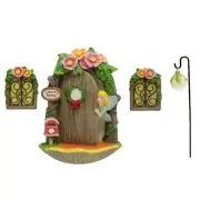 1Set Garden Fairy Door Resin Elf Door Sculpture, Miniature Elf Door Garden Decor