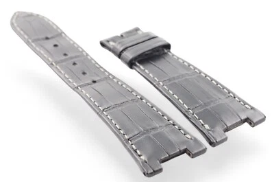 25mm Genuine PATEK PHILIPPE Nautilus Watch Strap Black Alligator - 25/18mm - NEW