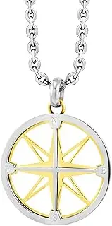 [555Jewelry] Unisex Stainless Steel Navigator Navigation Compass Pendant Necklace