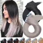 GREY Tape in Hair Extensions Seamless Skin Weft On Remy Human Hair CLEARANCE AU