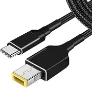 USB Type-C USB-C to Slim Square Tip 100W PD Charger Adapter Cable Power Supply Cord for Lenovo Laptop
