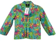 LIZA BYRD BOUTIQUE Blue Green Pink Starfish Cotton Jacket Blazer Girls Size???