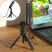 Condenser Microphone Gaming Mic With Stand USB PC Microphone for Video Recording