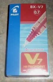 Pilot 12 Pack of V7 Hi-Tecpoint Rollerball Pen BX-V7 in Red