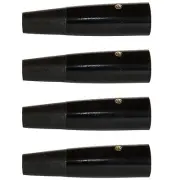 4 pack Black metal 3 pin XLR male mic microphone cable cord end connector plug