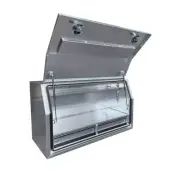 1400 x 600 x 820mm Raw Aluminium 2 Drawer Ute Tool Box Truck Trailer Toolbox