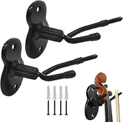 Viola Hanger Wall Mount | 2X Viola Hanger Hook with Bow Holder | Space Saving Instrument Organizer for Home and Studio, String Instrument Accessories