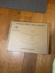 PERLESMITH Floating AV Shelf Double Wall Mount TV Shelf - Holds up to 17.6lbs -