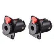 2Pack 6.35mm 1/4 Inch Female Stereo TRS Audio Socket Jack Panel Mount Black