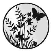 Lasercut Butterfly w Mirror Wall art Metal, 50cm