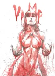BUZZ THE ARTIST ALDRIN AW VAMPIRELLA DMX ORIGINAL ART SKETCH 9x12