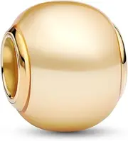 [PANDORA] Moments 763781C01 Gold-Plated Sterling Silver Charms with Faux Pearl Compatible Moments Bracelets, 10,4x10,4x9 mm, Sterling Silver, No Gemstone