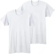 [Gunze] RB47142 Men's Inner Shirt, Short Sleeve, Round Neck, 100% Cotton, Cool Coat Processing, 2-Piece Set, New White, LL