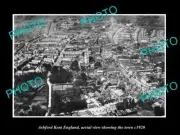 OLD LARGE HISTORIC PHOTO ASHFORD KENT ENGLAND, AERIAL VIEW SHOWING TOWN c1920 2