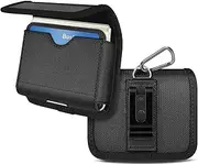 COANJIUO Holster for Samsung Galaxy Z Flip 6, 5, 4, 3 - Belt Holder with ID Card Pouch (Fits Phone with Case) Black