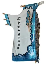 Western White Top Grain Leather Softy 100 % Leather Chaps with Filigree