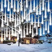 Musclez Christmas Meteor Shower Lights, 50cm 10 Tubes 480 LED Christmas Lights Outdoor Indoor Decoration, Falling Star Lights for Xmas Trees Holiday Party Wedding Garden Patio Decor (Cool White)