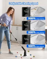 2025 Cordless Electric Spin Scrubber with 8 Brush Heads
