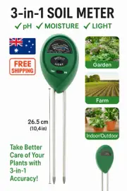 3-in-1 Soil Meter for Plants – pH, Moisture & Light Tester | Garden, Farm