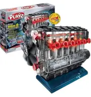 Playz Inline 6 Engine Model Kit - Build Your Own STEM Inline 6 Small Engine