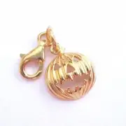 Gold plated Silver Bracelet Charms-Gold Pumpkin Charm - Add on Charm - 1piece