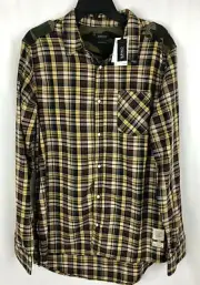 David Bitton Buffalo Slim Shirt Large Stretch Snap Closure Long Sleeve Plaid New
