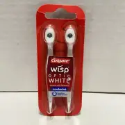 Colgate Wisp Optic White Coolmint 2 Brushes w/ Beads Cleans & Freshens On The Go