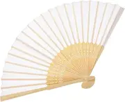 Alipis Inch Handheld Fan Bamboo Folding Fan Simple Design for Wedding Party Dance Props Elegant