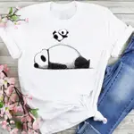 FOAO888現貨CUTE CARTOON PANDA  T-SHIRT可愛卡通熊貓短袖上衣服圓領T恤女潮