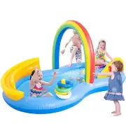 Inflatable Kids Swimming Pool with Water Slide, Inflatable Play Center with S...