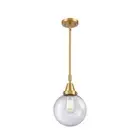 Innovations Beacon 1 Light 8" Mini Pendant, Satin Gold/Seeded - 447-1S-SG-G204-8