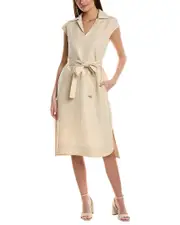 Lafayette 148 New York Belted High-Low Silk & Linen-Blend Mini Dress