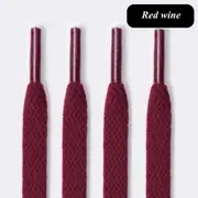 1Pair Flat Shoelaces for Sneakers Fabric Shoe laces White Black Shoe lace Boot Laces for Shoes Classic Soft Shoestrings wine red 120cm