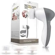 Project E Beauty Electric Facial Cleanser Set | 360° Rotating Deep Cleansing Battery Powered Portable Face Cleanser Travel Cleansing Set with 3 Peeling Exfoliating Brush Heads For Men & Women Use