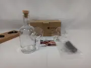 Set Of 2 Sempli Cupa-Rocks Clear Whiskey Glasses with Bottle, Staves