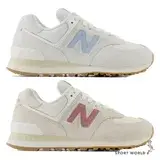 在飛比找遠傳friDay購物優惠-New Balance 574 休閒鞋 女鞋 麂皮 藍/粉 