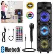 Rechargeable Bluetooth Speaker 3 * 8inch woofer Portable FM Party Speaker + Mic