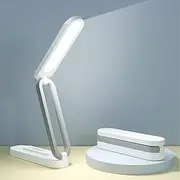 LED Desk Lamp for Office Home Battery Operated Lamp Rechargeable Lamp Foldable, Eye-Caring Bedside Table LED Desk Light Strip,3 Brightness Dimmable Touch Control Small Wireless Reading White