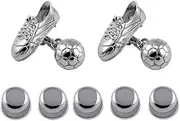 [Select Gifts] Sterling Silver Football & Boot Cufflinks with Chain Link Shirt Dress Studs Gift Set