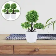 Simulated Plants in Pot 2pcs Artificial Indoor Greenery Decor