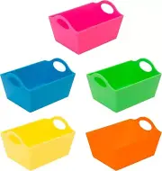 Neon, 5 Pack, Mini Storage Containers, Bins, Drawer, Office Organization, Good