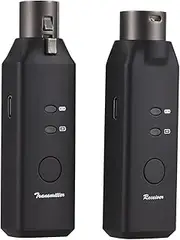 Oimzzr Microphone Wirel XLR Transmitter and Receiver Wirel Mic System for Microphones Dual-Channel Wirel Microphone Transmitters Receivers 24bit/48KHz Sampling e